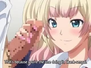 Jeune femme aux gros seins suçant un animé